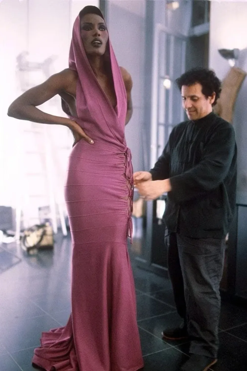 Grace Jones và Azzedine Alaïa