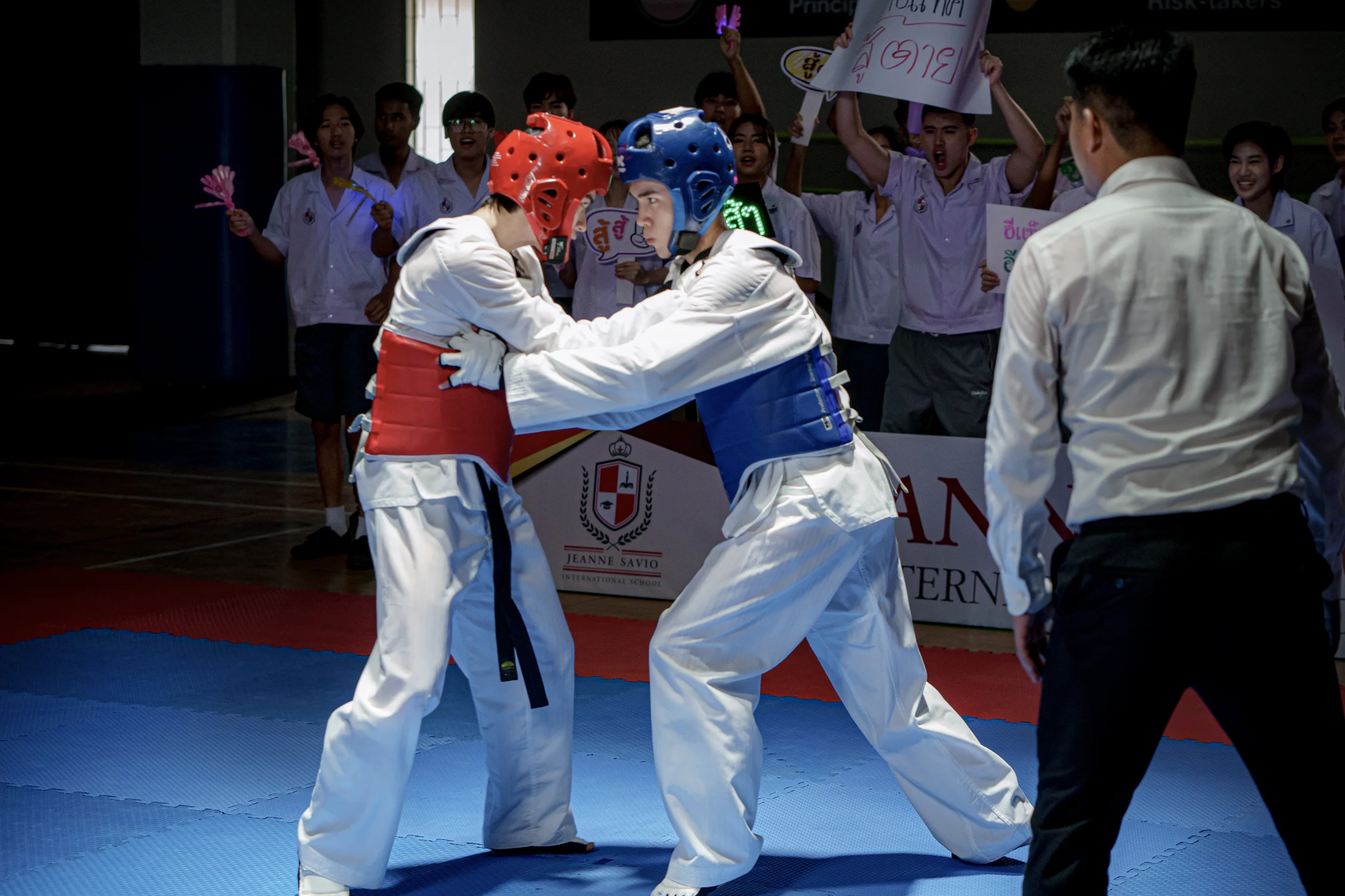 Ohm và Taek thi đấu taekwondo