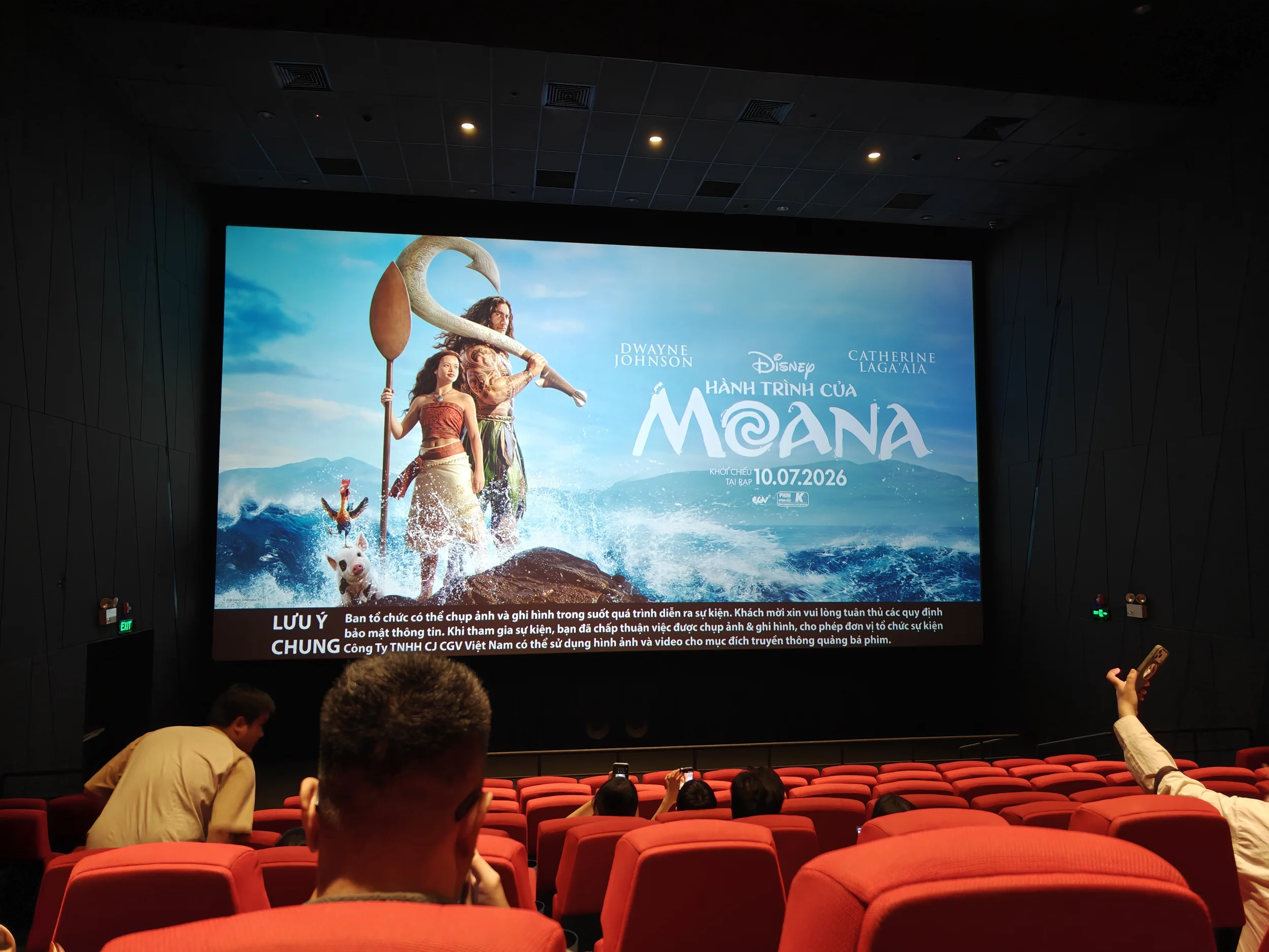 Màn hình chờ trước giờ chiếu phim Moana