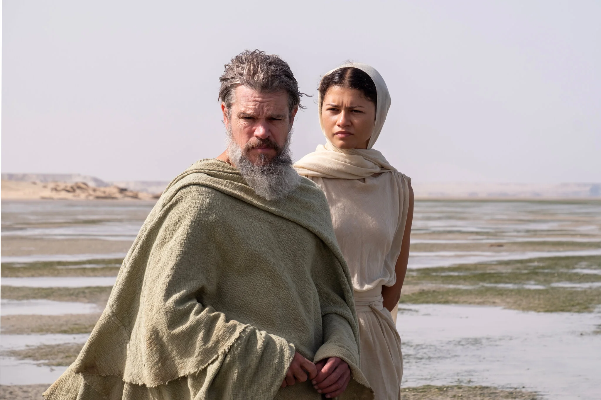 Matt Damon vai Odysseus và Zendaya vai Athena trong phim The Odyssey