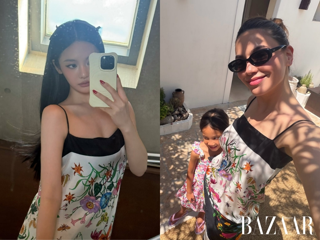 Hồ Ngọc Hà và Ningning (aespa) đụng hàng trong váy hoa Gucci hơn 40 triệu đồng