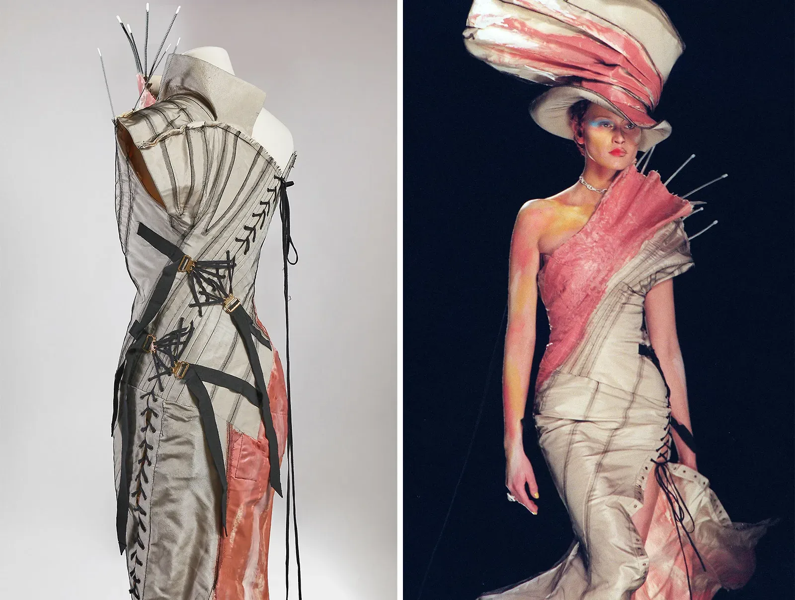 Thiết kế đầm dạ hội bằng lụa vẽ tay thuộc bộ sưu tập Christian Dior Haute Couture Xuân Hè 2000 của John Galliano